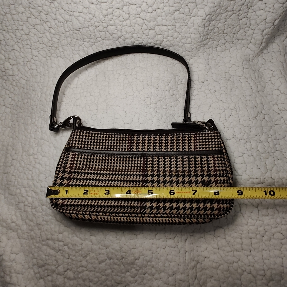 Vintage Ralph Lauren Houndstooth plaid brown mini bag purse. Like new condition - Picture 8 of 9